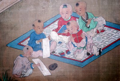 儿童在玩耍，日本绘画，18世纪 作者 不明