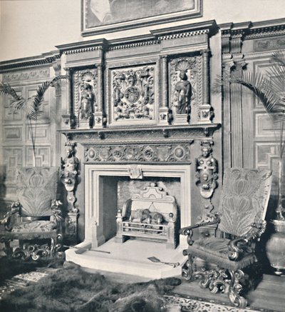 1927年，北安普顿阿什比城堡的大厅里的烟囱 作者 不明