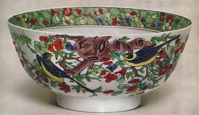 中国瓷器碗。绿色家庭。康熙时代（1662-1722），1928年。 作者 不明