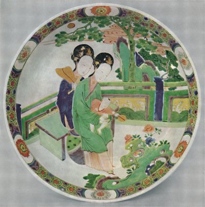 中国瓷碟，粉彩Verte。康熙年间（1662-1722），1928年 作者 不明
