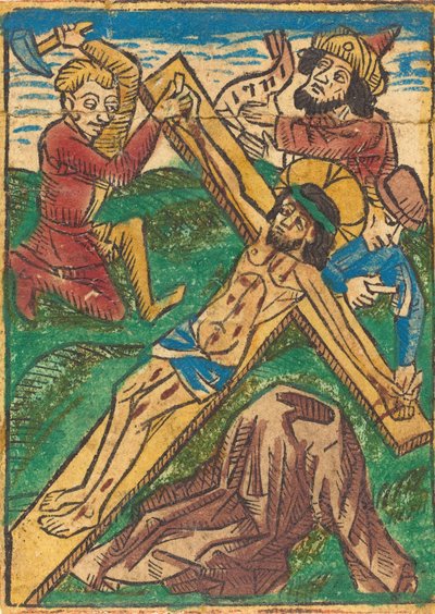 被钉在十字架上的基督，约1490年。 作者 不明