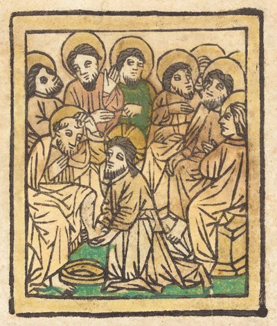 基督为使徒洗脚，约1490年。 作者 不明