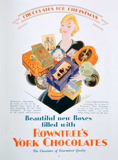 Rowntrees约克巧克力的圣诞节广告，1928年 作者 不明