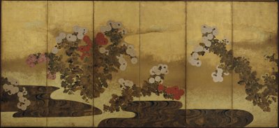 溪边的菊花，江户时代，19世纪。 作者 不明