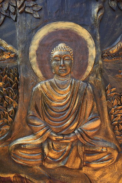 Chua Thien Lam Go buddhist pagoda. Shakyamuni Buddha sitting in the meditation pose. Thay Ninh. Vietnam 作者 不明