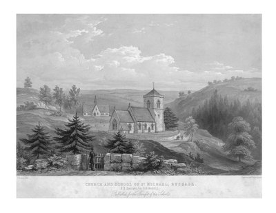 圣米迦勒教堂和学校，Bussage，c1800。 作者 不明