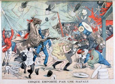 1903年，法国圣艾蒂安马戏团帐篷被吹走 作者 不明