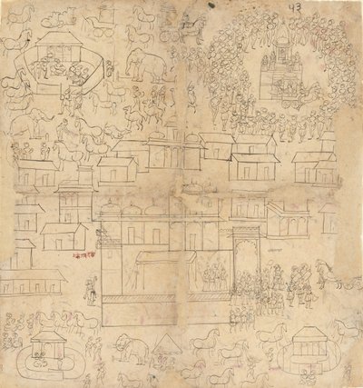 城市景观，18-19世纪。 作者 不明