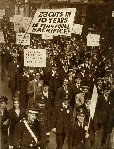 公务员抗议减薪，1935年10月，伦敦。 作者 不明
