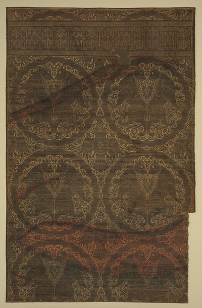 带有猫科动物和老鹰的黄金布，1225-1275年。 作者 不明