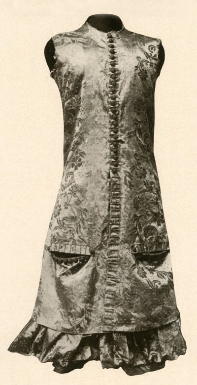 深红色的花大衣和全套马裤，1681年，1937年。 作者 不明