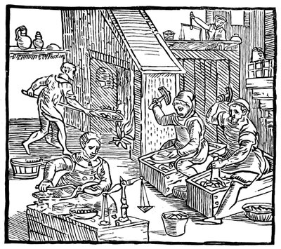 1577年，1893年在工作中的硬币制造商 作者 不明