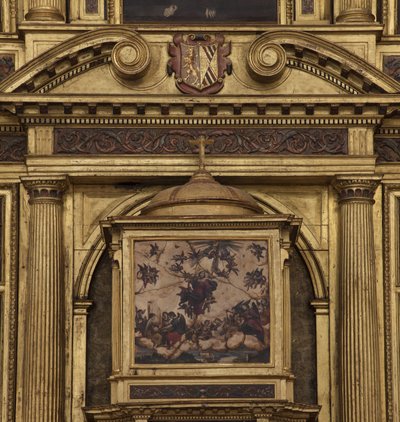 Collegiate church. Interior. The high altar. Detail. Centre. Painting. Oil on agate. 1624. 作者 不明