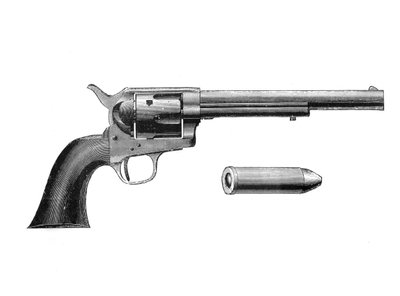 柯尔特边境左轮手枪，由塞缪尔·柯尔特（Samuel Colt）1814-62，c1890发明 作者 不明