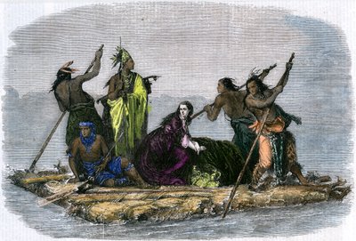 Comanches带走了一个俘虏的女孩，c1860 作者 不明