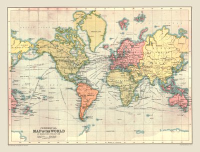 1902年，《世界商业地图》。 作者 不明