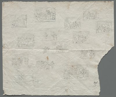 拉斐尔（Raphael）和其他画家重新创作后的构图草图c。 1800。 作者 不明