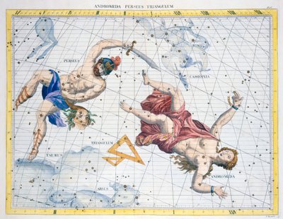 英仙座和仙女座的星座，1729年 作者 Unbekannt