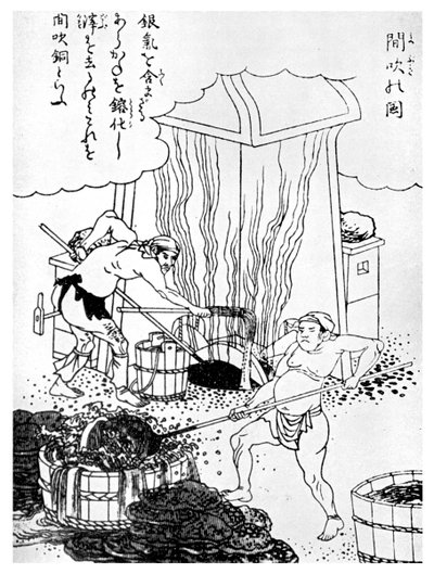 铜冶炼，一种原始方法，日本，c1900年，1956年 作者 不明