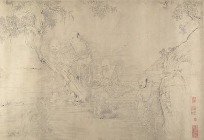 仿照《十六罗汉》，19-20世纪初。 作者 不明