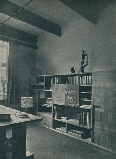 汉斯·哈特（Hans Hartl）设计的图书馆一角，建于1927年 作者 不明