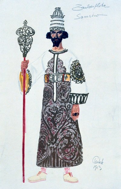 萨拉斯特罗（Sarastro）的服装设计，1913年 作者 不明