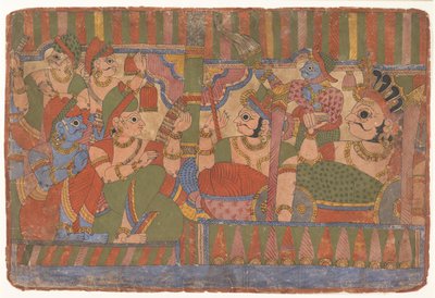 英雄理事会...来自分散的Mahabharata，大约Mahabharata的后代。 1800。 作者 不明