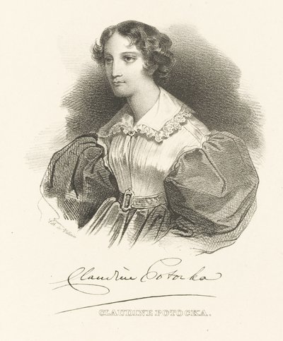 克劳迪纳伯爵夫人克劳丁·波托卡（Countess Klaudyna Claudine Potocka），内兹·德兹亚琳斯卡（NéeDzialynska）1801-1836年，c。 1830年。 作者 不明