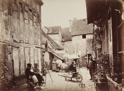 带画家的庭院，1860年代后期。 作者 不明