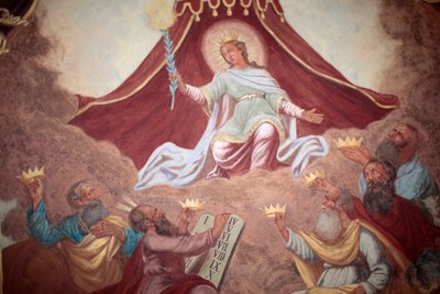 Crowned Mary fresco in Loreto church ; Prague Czech Republic 作者 不明
