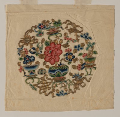 镂空图案针法，中国，清朝1644-1911年，19世纪。 作者 不明