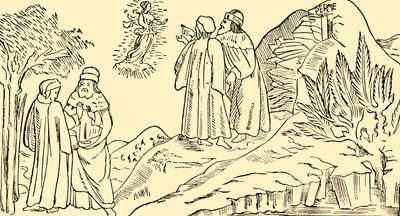 炼狱中的但丁见比阿特丽斯的愿景，c1930年。 作者 不明