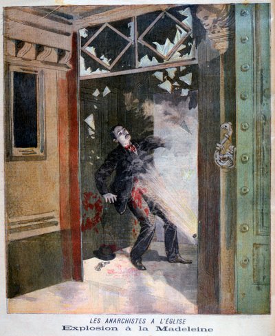 无政府主义者让·鲍威尔斯（Jean Pauwels）逝世于1894年，巴黎玛德琳教堂 作者 不明