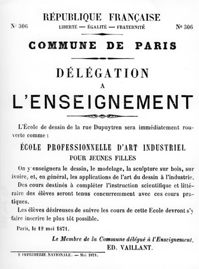 1871年5月，巴黎公社法国政治海报代表团代表 作者 不明