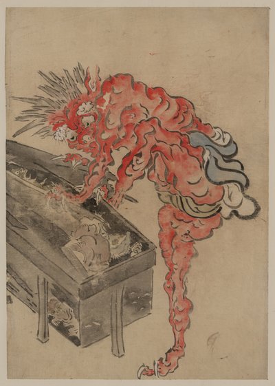 19世纪初，恶魔，可能是茨城县，打开了一个盒子。 作者 不明