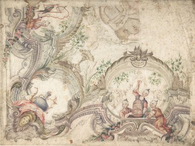 天花板装饰的设计与Chinoiseries，1725-75。 作者 不明