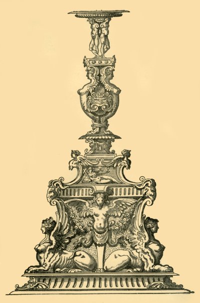 大烛台设计，16世纪，1881年。 作者 不明