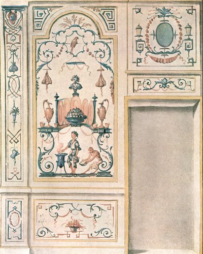 法国餐厅墙设计，1928年。 作者 不明