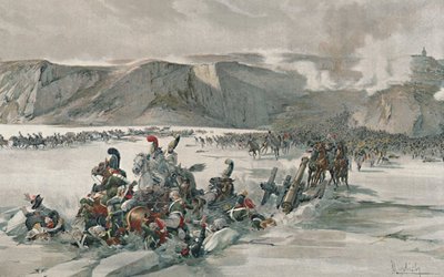 1805年在萨茨尚湖破坏撤退的俄国人，1805年， 作者 不明