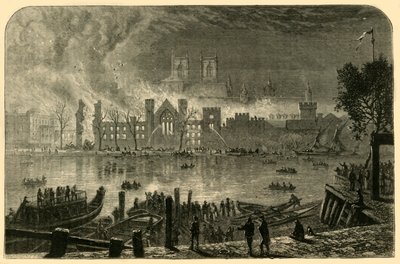 1834年10月16日破坏议会旧院，1881年。 作者 不明