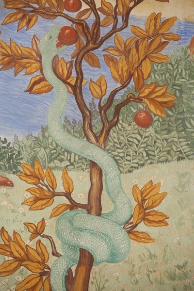 Detail of a fresco showing the garden of Eden, Puteaux, France 作者 不明