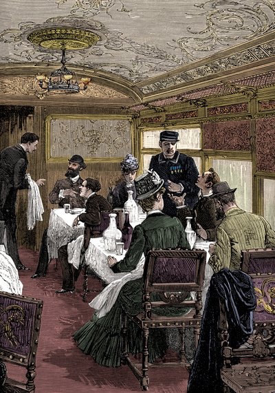 东方快车上的餐车，c1885 作者 不明