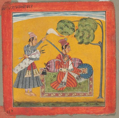 Dipak Raga，《三十六首旋律Ragamala之一：拟人化的爱》，c。 1690。 作者 不明