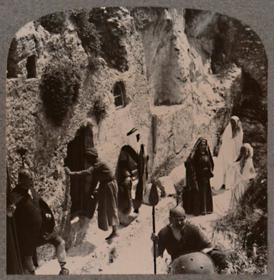 门徒们，与妇女们一起，于公元1900年早期在基督的坟墓里 作者 不明