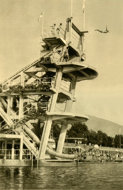 奥地利克恩顿州Millstatt跳水平台，建于1935年。 作者 不明