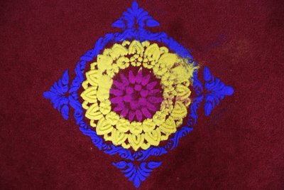 莱斯特Shirdi Sai Baba寺的排灯节花。英国 作者 不明