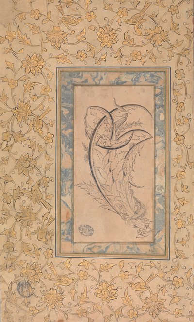 龙绕萨兹叶子，约1550-70。 作者 不明