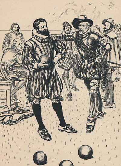 德雷克被告知舰队即将来临，c1907 作者 不明