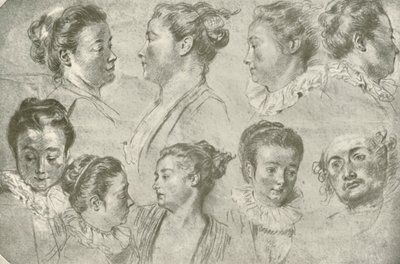 1908年，绘画成三个粉笔，18世纪初。 作者 不明