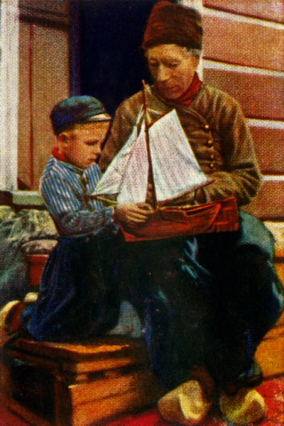 荷兰父亲和儿子穿着传统服装，c1928年。 作者 不明
